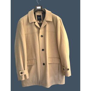 LONDON FOG MENS PENDLETON JACKET 60% WOOL COAT POCKETS BUTTON-UP BEIGE SIZE XXL
